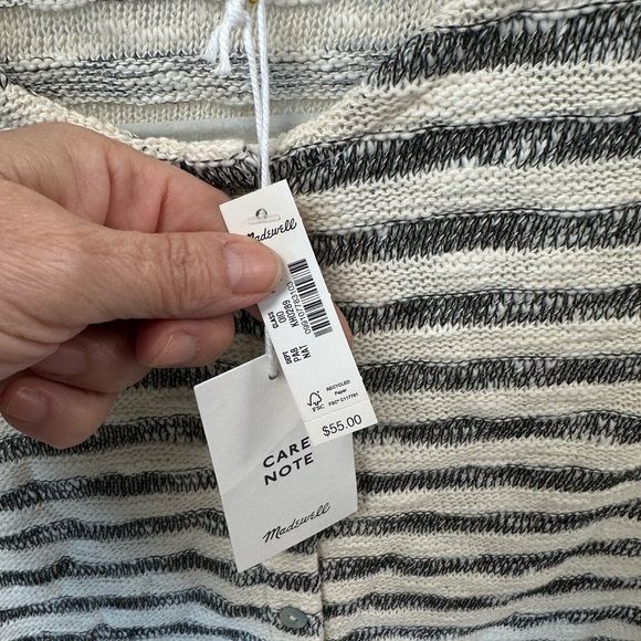 Madewell Striped Button-Front Knit Tank Top – Size M - Picture 4 of 6
